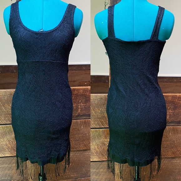 Vintage Y2K Daniel Laurent Witchy Gothic 20’s Flapper Dress w Stevie Nicks Vibes - Picture 1 of 15